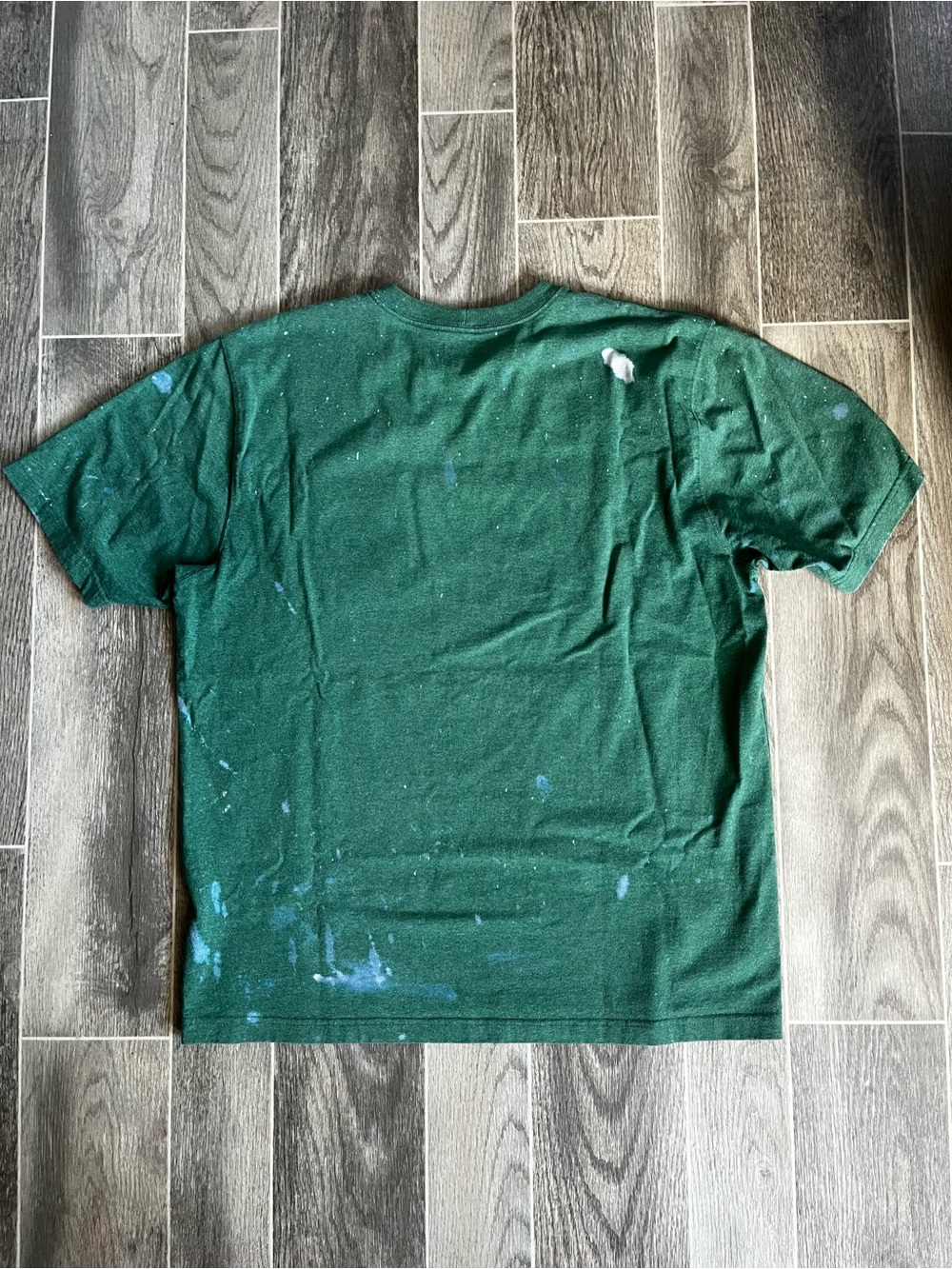 Carhartt Green Pocket Tee with White Bleach Splatter *thrashed* - Picture 4 of 4